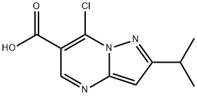 7-chloro-2-(propan-2-yl)pyrazolo[1,5-a]pyrimidine-6-carboxylic acid Struktur