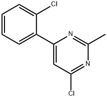 4-chloro-6-(2-chlorophenyl)-2-methylpyrimidine Struktur