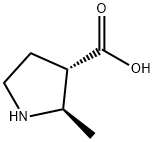 3-Pyrrolidinecarboxylic acid, 2-methyl-, (2R,3S)- Struktur