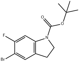 5-Bromo-6-fluoro-2,3-dihydroindole-1-carboxylic acid tert-butyl ester Struktur