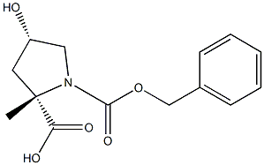 (2S,4S)-1-((benzyloxy)carbonyl)-4-hydroxy-2-methylpyrrolidine-2-carboxylic acid Struktur