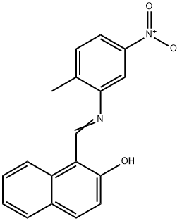 1-{[(2-methyl-5-nitrophenyl)imino]methyl}-2-naphthol Struktur