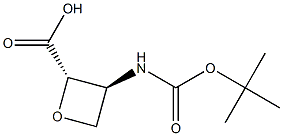 (2S,3S)-3-((tert-butoxycarbonyl)amino)oxetane-2-carboxylic acid Struktur