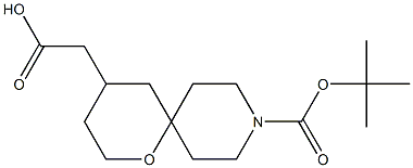 2-(9-(tert-butoxycarbonyl)-1-oxa-9-azaspiro[5.5]undecan-4-yl)acetic acid Struktur