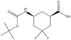 cis-5-{[(tert-butoxy)carbonyl]amino}-3,3-difluorocyclohexane-1-carboxylic acid Struktur