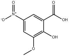 2-Hydroxy-3-methoxy-5-nitrobenzoic acid Struktur