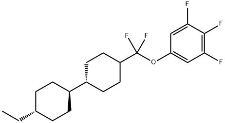 (trans,trans)-5-{(4'-Ethyl[1,1'-bicyclohexyl]-4-yl)-difluormethoxy}-1,2,3-trifluorbenzene Struktur