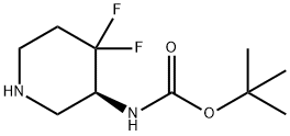 tert-butyl (S)-(4,4-difluoropiperidin-3-yl)carbamate Struktur