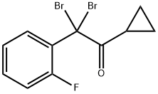 2,2-dibromo-1-cyclopropyl-2-(2-fluorophenyl)ethanone Struktur