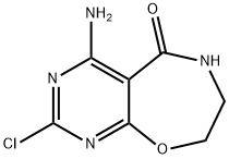 4-amino-2-chloro-7,8-dihydro-6H-pyrimido[5,4-f][1,4]oxazepin-5-one Struktur