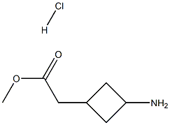 (3-Amino-cyclobutyl)acetic acid methyl ester hydrochloride Struktur