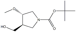 tert-butyl (3S,4S)-3-(hydroxymethyl)-4-methoxypyrrolidine-1-carboxylate Struktur