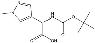 (S)-2-((tert-butoxycarbonyl)amino)-2-(1-methyl-1H-pyrazol-4-yl)acetic acid Struktur