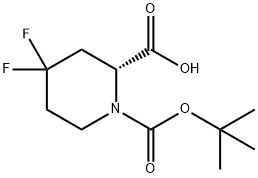 (R)-1-(tert-butoxycarbonyl)-4,4-difluoropiperidine-2-carboxylic acid Struktur