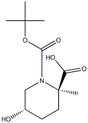 1-(tert-butyl) 2-methyl (2R,5S)-5-hydroxypiperidine-1,2-dicarboxylate Struktur