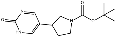 tert-butyl 3-(2-hydroxypyrimidin-5-yl)pyrrolidine-1-carboxylate Struktur