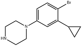 1-(4-bromo-3-cyclopropylphenyl)piperazine Struktur