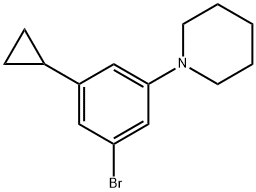 1-(3-bromo-5-cyclopropylphenyl)piperidine Struktur