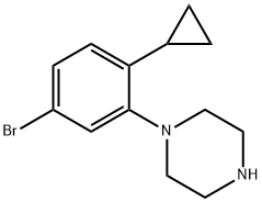 1-(5-bromo-2-cyclopropylphenyl)piperazine Struktur