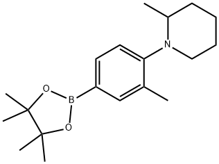 3-Methyl-4-(2-methylpiperidin-1-yl)phenylboronic acid pinacol ester Struktur