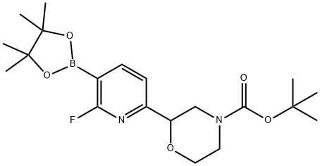 2-Fluoro-6-(N-Boc-morpholin-2-yl)pyridine-3-boronic acid pinacol ester Struktur