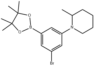 3-Bromo-5-(2-methylpiperidin-1-yl)phenylboronic acid pinacol ester Struktur