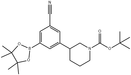 3-(N-Boc-Piperidin-3-yl)-5-cyanophenylboronic acid pinacol ester Struktur