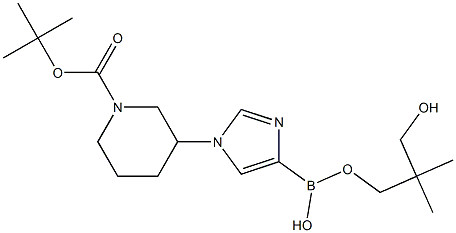 1-(N-Boc-Piperidin-3-yl)imidazole-4-boronic acid neopentylglycol ester Struktur