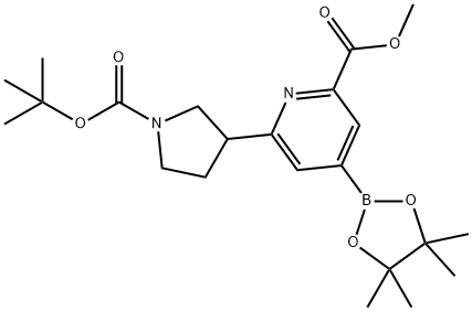 methyl 6-(1-(tert-butoxycarbonyl)pyrrolidin-3-yl)-4-(4,4,5,5-tetramethyl-1,3,2-dioxaborolan-2-yl)picolinate Struktur