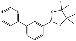 4-(4-(4,4,5,5-tetramethyl-1,3,2-dioxaborolan-2-yl)pyridin-2-yl)pyrimidine Struktur