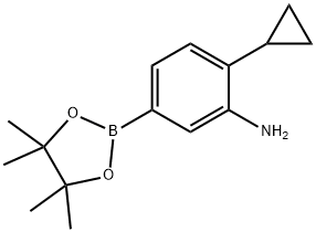 2-cyclopropyl-5-(4,4,5,5-tetramethyl-1,3,2-dioxaborolan-2-yl)aniline Struktur