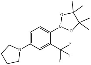 2-Trifluoromethyl-4-(pyrrolidino)phenylboronic acid pinacol ester Struktur