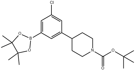 3-Chloro-5-(N-Boc-piperidin-4-yl)phenylboronic acid pinacol ester Struktur