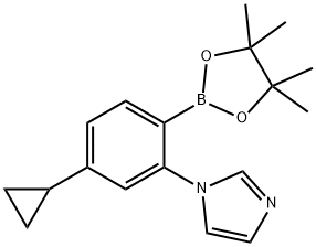 4-Cyclopropyl-2-(1H-imidazol-1-yl)phenylboronic acid pinacol ester Struktur