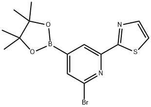 2-Bromo-6-(thiazol-2-yl)pyridine-4-boronic acid pinacol ester Struktur