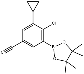 2-Chloro-3-cyclopropyl-5-cyanophenylboronic acid pinacol ester Struktur