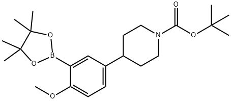 5-(N-Boc-Piperidin-4-yl)-2-methoxyphenylboronic acid pinacol ester Struktur