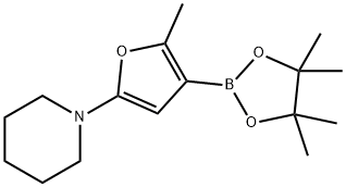 2-Methyl-5-(piperidino)furan-3-boronic acid pinacol ester Struktur