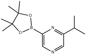 2-isopropyl-6-(4,4,5,5-tetramethyl-1,3,2-dioxaborolan-2-yl)pyrazine Struktur