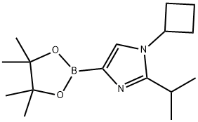 1-cyclobutyl-2-isopropyl-4-(4,4,5,5-tetramethyl-1,3,2-dioxaborolan-2-yl)-1H-imidazole Struktur