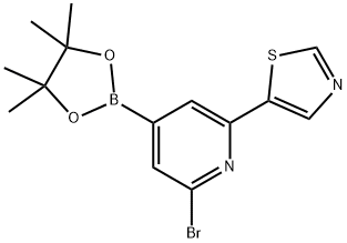 2-Bromo-6-(thiazol-5-yl)pyridine-4-boronic acid pinacol ester Struktur