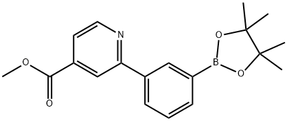 3-[4-(Methoxycarbonyl)pyridin-2-yl]phenylboronic acid pinacol ester Struktur