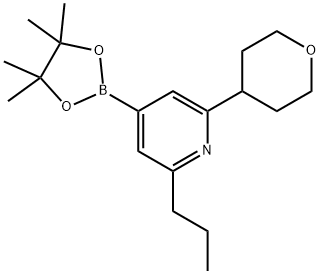 2-(n-Propyl)-6-(oxan-4-yl)pyridine-4-boronic acid pinacol ester Struktur