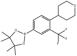 3-(Trifluoromethyl)-4-(4-tetrahydropyranyl)phenylboronic acid pinacol ester Struktur