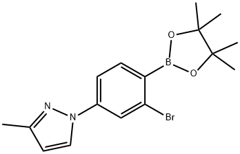 2-Bromo-4-(3-methyl-1H-pyrazol-1-yl)phenylboronic acid pinacol ester Struktur