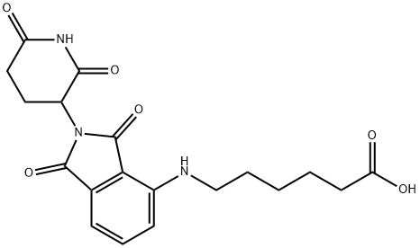 6-[[2-(2,6-Dioxo-3-piperidinyl)-2,3-dihydro-1,3-dioxo-1H-isoindol-4-yl]amino]hexanoic acid Struktur