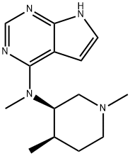 (3R,4R)-N,1,4-trimethyl-N-{7H-pyrrolo[2,3-d]pyrimidin-4-yl}piperidin-3-amine Struktur