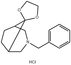 (1R,5S)-3-benzyl-3-azaspiro[bicyclo[3.2.1]octane-8,2'-[1,3]dioxolane] hydrochloride Struktur