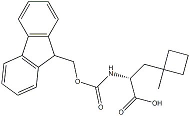 (2R)-2-({[(9H-fluoren-9-yl)methoxy]carbonyl}amino)-3-(1-methylcyclobutyl)propanoic acid Struktur