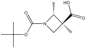 1-tert-butyl 3-methyl trans-2-methylazetidine-1,3-dicarboxylate Struktur